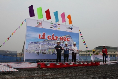 Toàn cảnh lễ cất nóc dự án chợ và dịch vụ thương mại ninh hiệp