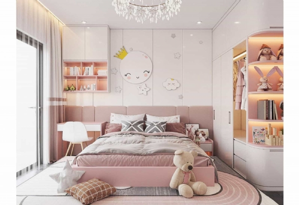 Mẫu phòng ngủ cho bé gái đẹp hiện đại và xinh xắn